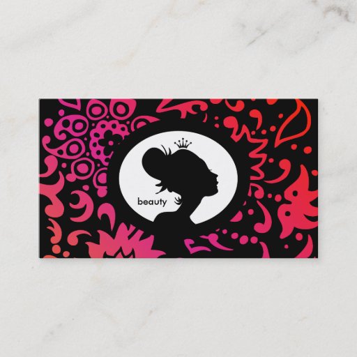 Customizable Salon Appointment Card Crown Woman Colorful Business Cards