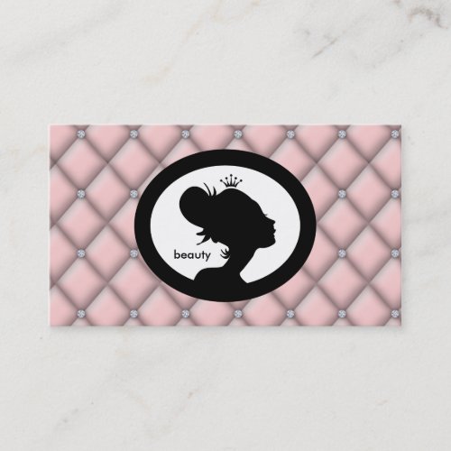 Salon Appointment Card Crown Woman Silhouette Business Card Template