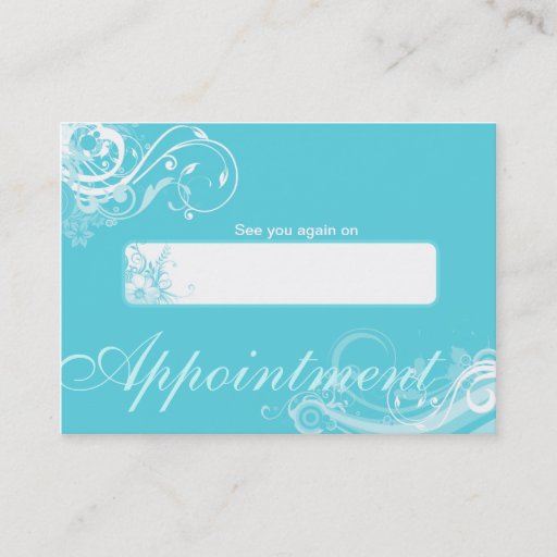 Customizable Salon Appointment Card Spa Floral Swirls BB Business Cards