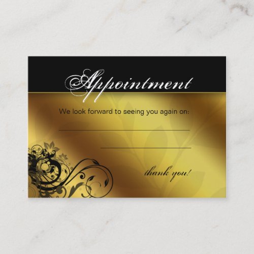 Salon Appointment Card Spa Gold Floral Butterfly Business Cards