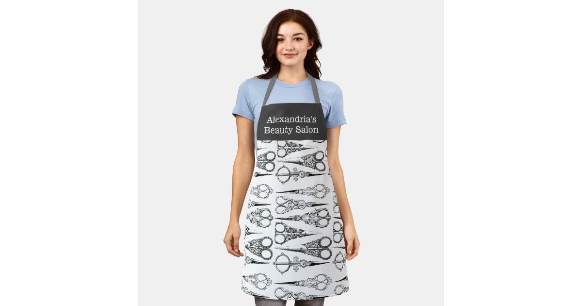 Scissors Apron Salon Apron Scissors Custom Salon Name | Zazzle