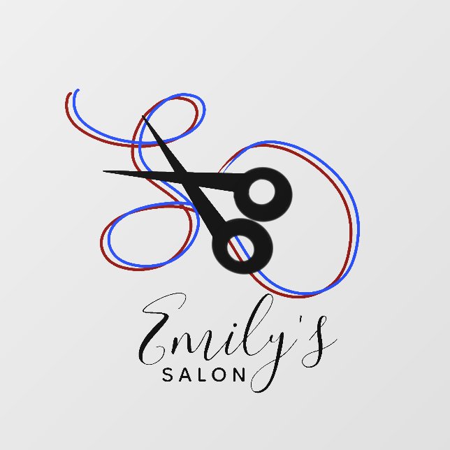 Salon Barber Business Logo Branding  Wall Decal (Front)