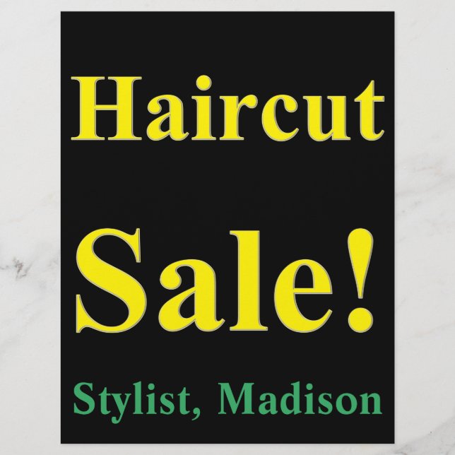 Salon Barber Haircut Sale Posters Promotional Flye Flyer (Front)