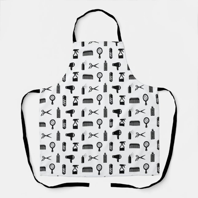 Salon & Barber Hairdresser Pattern CUSTOM COLOR Apron (Front)