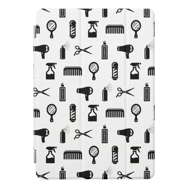Salon & Barber Hairdresser Pattern CUSTOM COLOR iPad Pro Cover (Front)