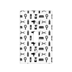 Salon & Barber Hairdresser Pattern CUSTOM COLOR Light Switch Cover