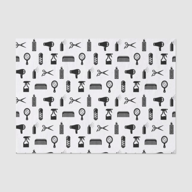 Salon & Barber Hairdresser Pattern CUSTOM COLOR Tissue Paper (Front)
