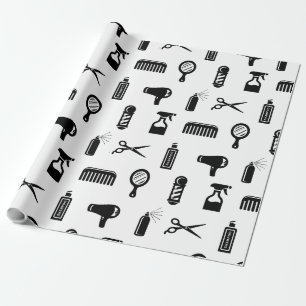 Salon & Barber Hairdresser Pattern CUSTOM COLOR Wrapping Paper