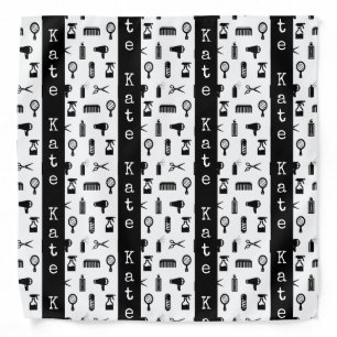 Salon & Barber Hairdresser Pattern CUSTOM NAME Bandana