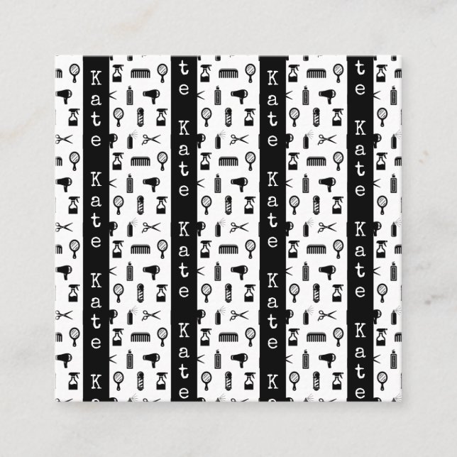 Salon & Barber Hairdresser Pattern CUSTOM NAME Calling Card (Front)