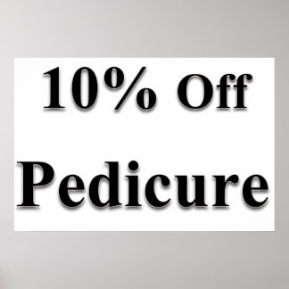 Salon Barbershop Posters 10% Off Pedicure Black