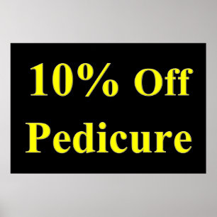 Salon Barbershop Posters 10% Off Pedicure Black