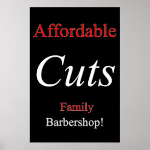 Salon Barbershop Posters Affordable Cuts Family
