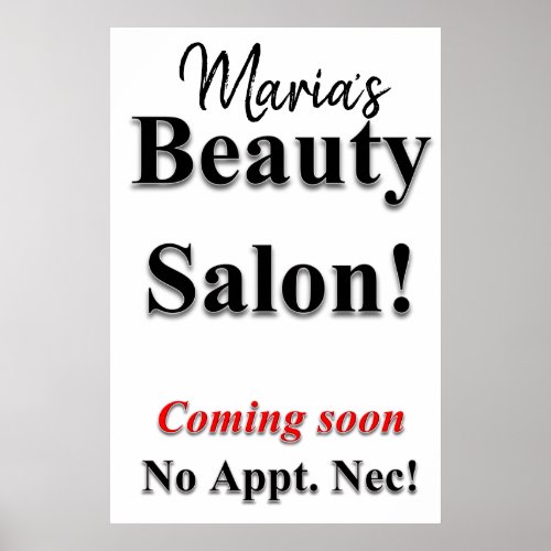 Salon Barbershop Posters Beauty Salon Coming Soon