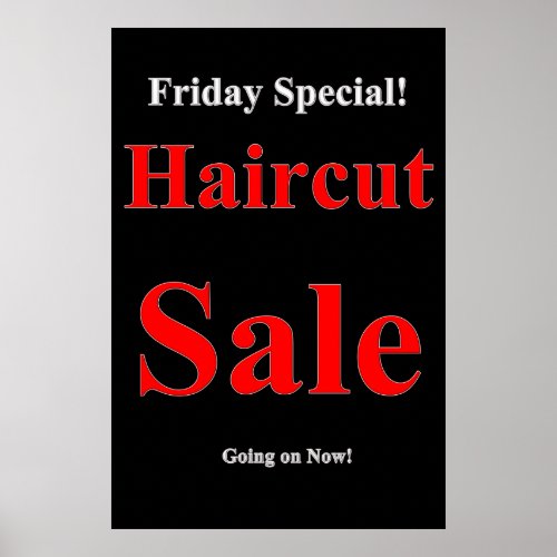 Salon Barbershop Posters Friday Haircut Sale