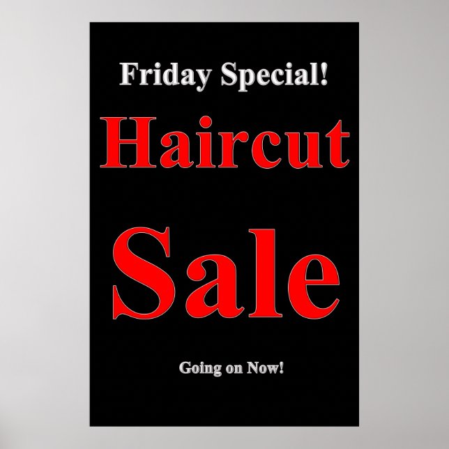 Salon Barbershop Posters Friday Haircut Sale (Front)
