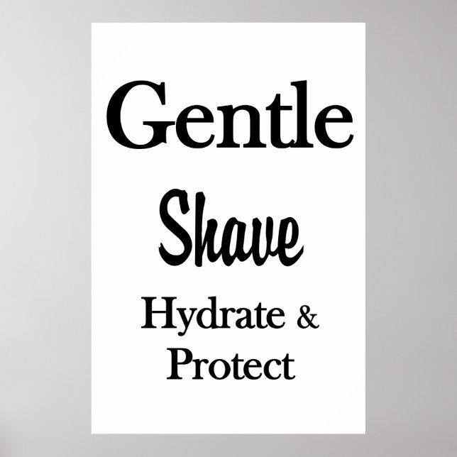 Salon Barbershop Posters Gentle Shave Hydrate  (Front)