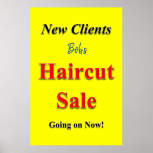 Salon Barbershop Posters Haircut Sale