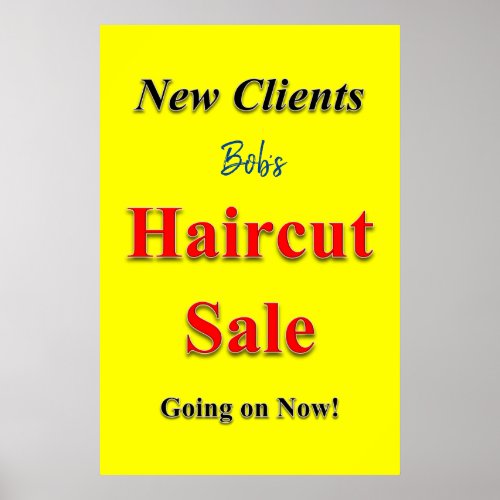 Salon Barbershop Posters Haircut Sale