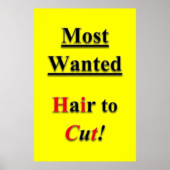 Salon Barbershop Posters Haircut Sale Most Wanted (Front)