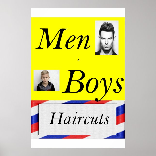 Salon Barbershop Posters Men & Boys Haircut  (Front)