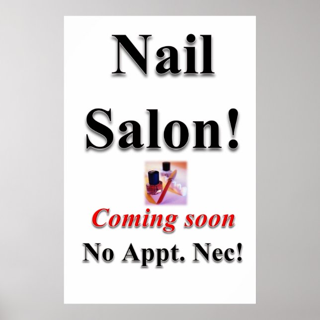 Salon Barbershop Posters Nail Salon Coming Soon (Front)