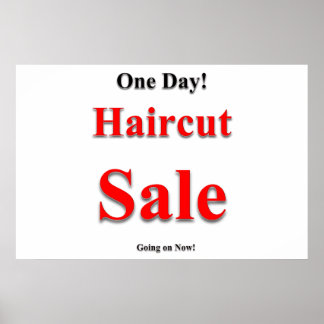 Salon Barbershop Posters One Day Haircut Sale 