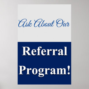 Salon Barbershop Posters Referral Program Blue