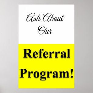 Salon Barbershop Posters Referral Program Yellow