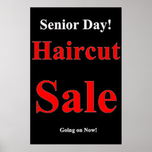 Salon Barbershop Posters Senior Day Haircut Sale