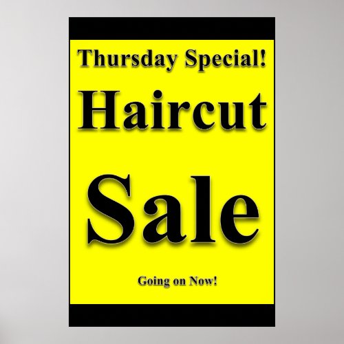 Salon Barbershop Posters Thursday Haircut Sale