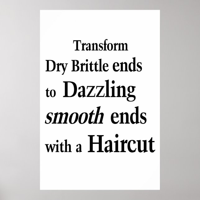 Salon Barbershop Posters Transform Brittle Ends? (Front)