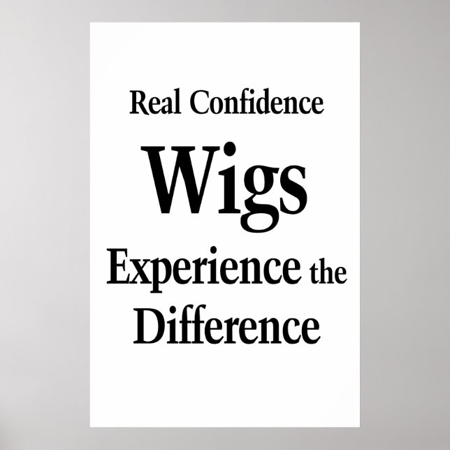 Salon Barbershop Posters Wigs Real Confidence  (Front)
