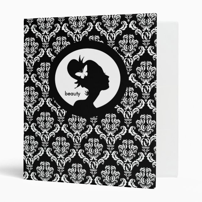 Salon Binder Appointment Book Woman's Silhouette (Front/Inside)