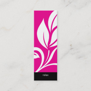 Salon Bookmark Spa bold leaf floral flower pink Mini Business Card