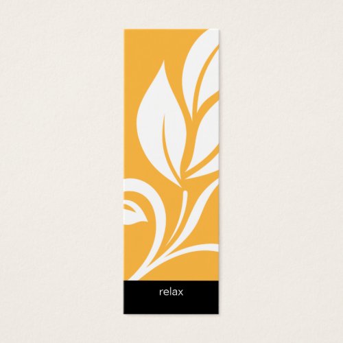 Salon Bookmark Spa bold leaf floral flower yellow Business Card Template