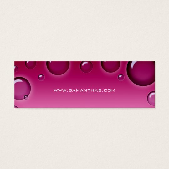 Salon Bookmark Spa bubbles pink Mini Business Card