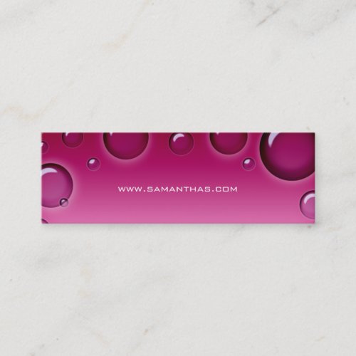Salon Bookmark Spa bubbles pink Business Card Template