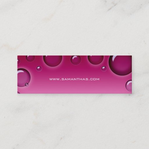 Customizable Salon Bookmark Spa bubbles pink Business Card Template