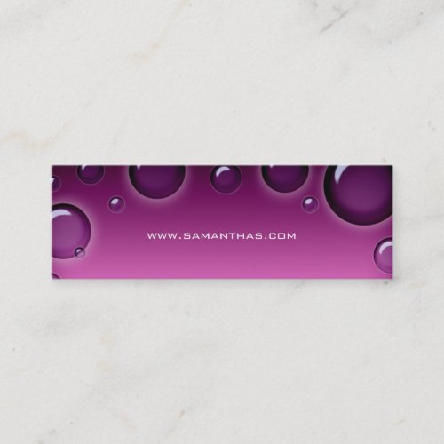 Salon Bookmark Spa bubbles purple pink Business Cards