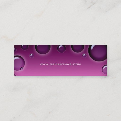 Customizable Salon Bookmark Spa bubbles purple pink Business Cards