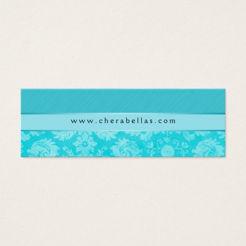 Salon Bookmark Spa damask floral flower blue Business Card Templates
