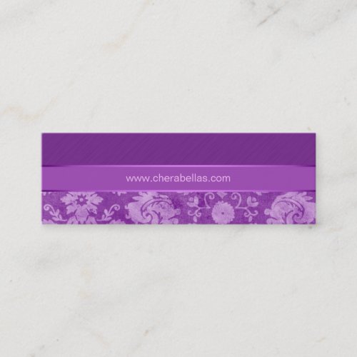 Salon Bookmark Spa damask floral flower purple Business Card