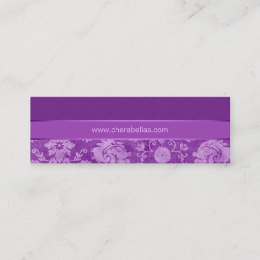 Customizable Salon Bookmark Spa damask floral flower purple Business Card