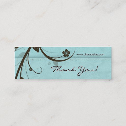 Customizable Salon Bookmark Spa Floral watery blue Business Card Template