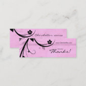 Salon Bookmark Spa Floral watery pink Mini Business Card (Front/Back)