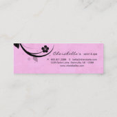 Salon Bookmark Spa Floral watery pink Mini Business Card (Back)