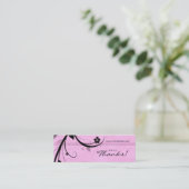 Salon Bookmark Spa Floral watery pink Mini Business Card (Standing Front)