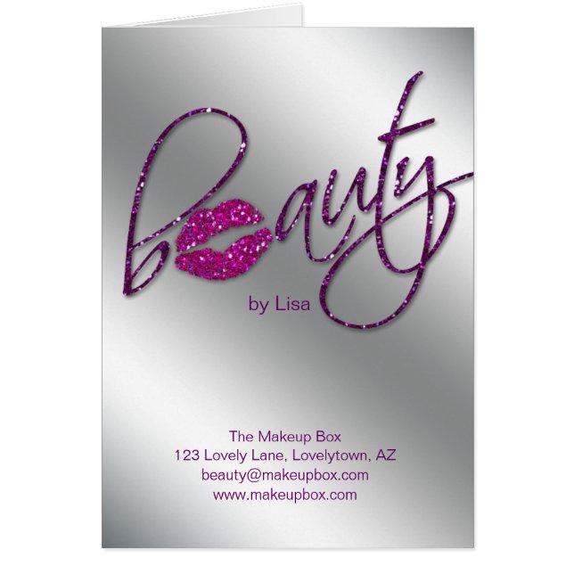 Salon Brochure Beauty Makeup Artist Cosmetologist (Front)