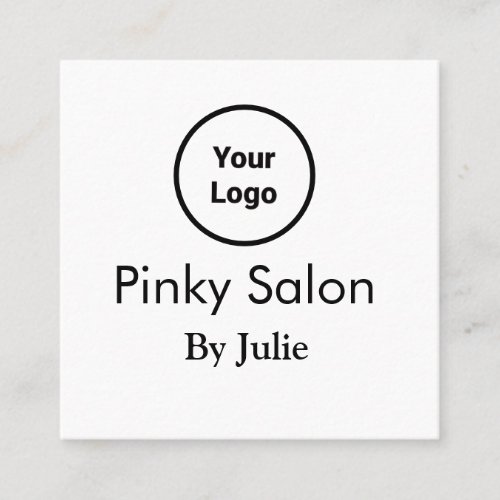 Salon business card add your logo Q R code name te